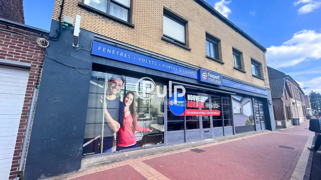 À louer – Local commercial + entrepôt – Emplacement premium à Courrières (axe Carvin)